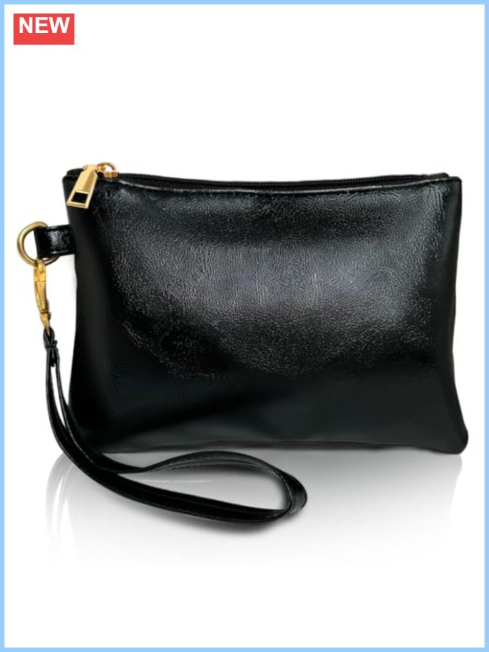 PU Leather Wristlet Clutch Wallet Zip Small Purse Women